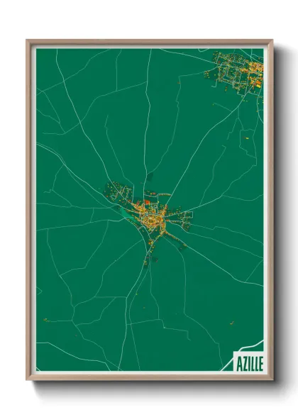 Une affiche de carte sur Azille