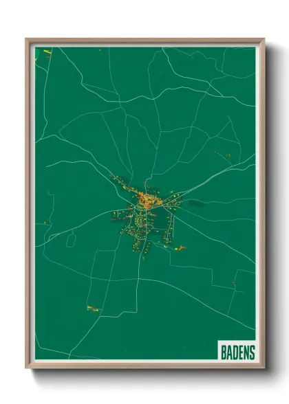 Une affiche de carte sur Badens