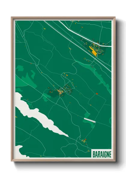 Une affiche de carte sur Baraigne