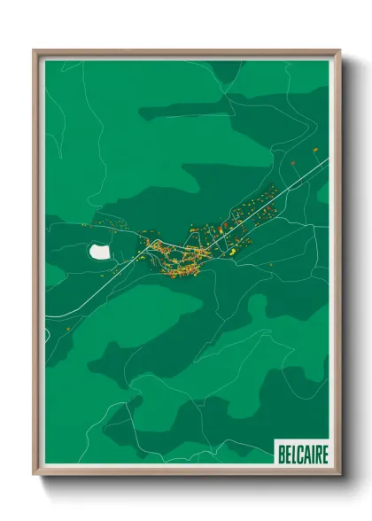 Une affiche de carte sur Belcaire