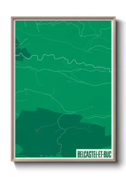 Une affiche de carte sur Belcastel-et-Buc