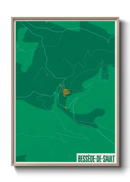 Une affiche de carte sur Bessède-de-Sault