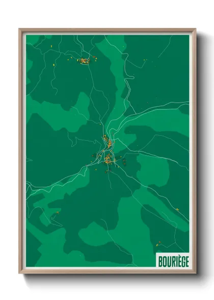Une affiche de carte sur Bouriège