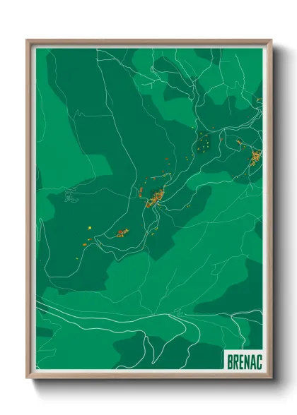 Une affiche de carte sur Brenac