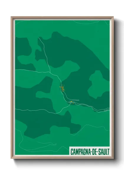Une affiche de carte sur Campagna-de-Sault