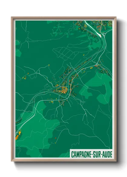 Une affiche de carte sur Campagne-sur-Aude