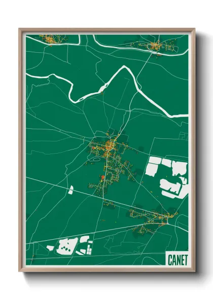 Une affiche de carte sur Canet
