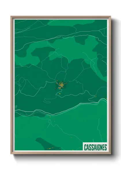 Une affiche de carte sur Cassaignes