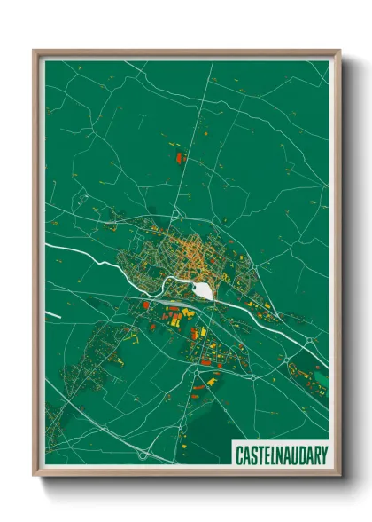 Une affiche de carte sur Castelnaudary