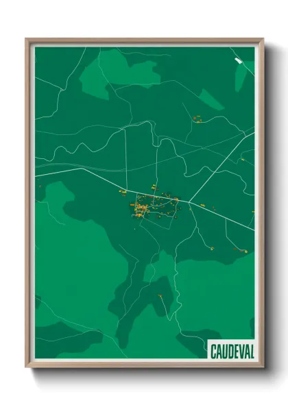 Une affiche de carte sur Caudeval