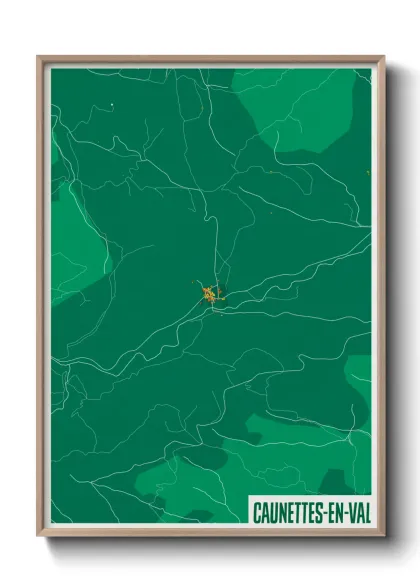 Une affiche de carte sur Caunettes-en-Val