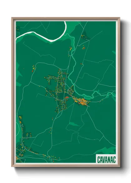 Une affiche de carte sur Cavanac