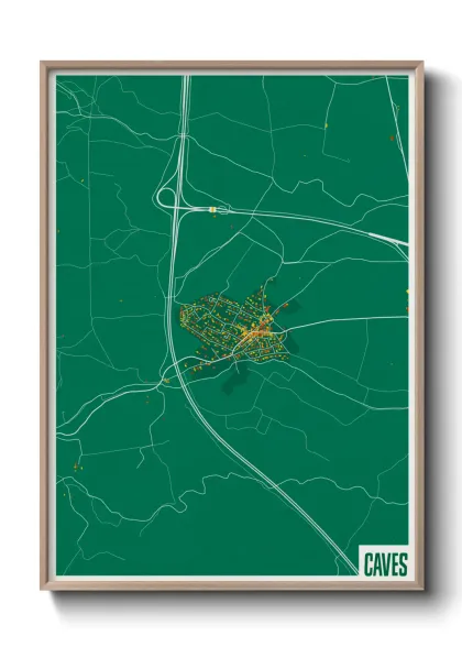 Une affiche de carte sur Caves