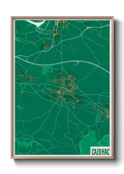 Une affiche de carte sur Cazilhac