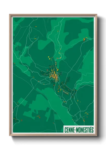 Une affiche de carte sur Cenne-Monestiés