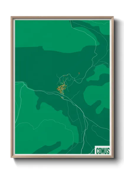 Une affiche de carte sur Comus