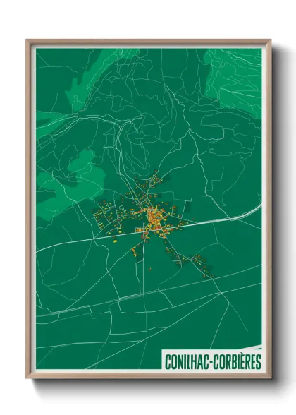 Une affiche de carte sur Conilhac-Corbières