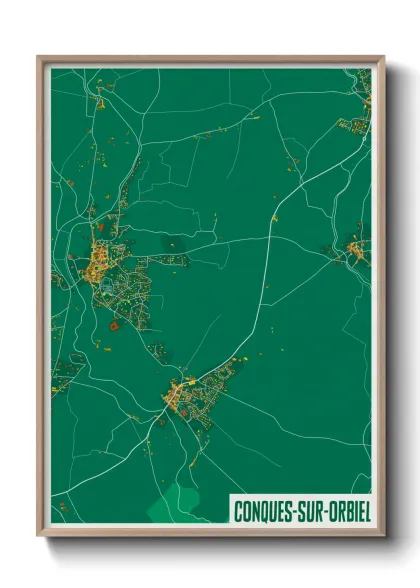 Une affiche de carte sur Conques-sur-Orbiel