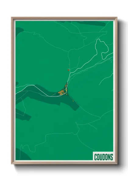 Une affiche de carte sur Coudons