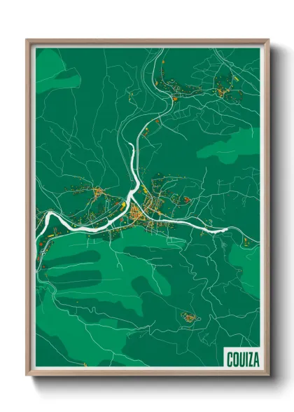 Une affiche de carte sur Couiza
