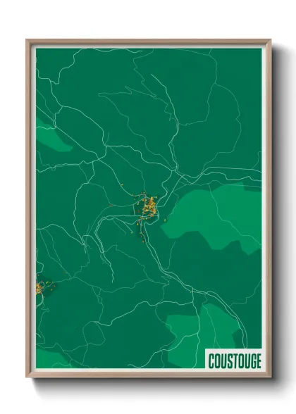 Une affiche de carte sur Coustouge