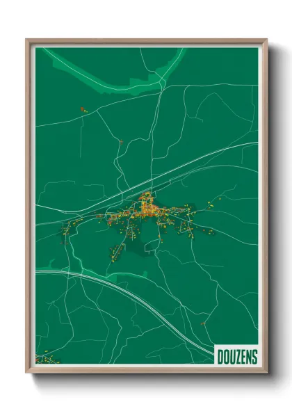 Une affiche de carte sur Douzens