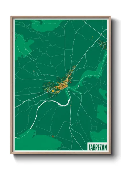 Une affiche de carte sur Fabrezan