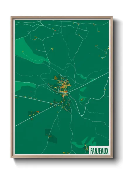 Une affiche de carte sur Fanjeaux