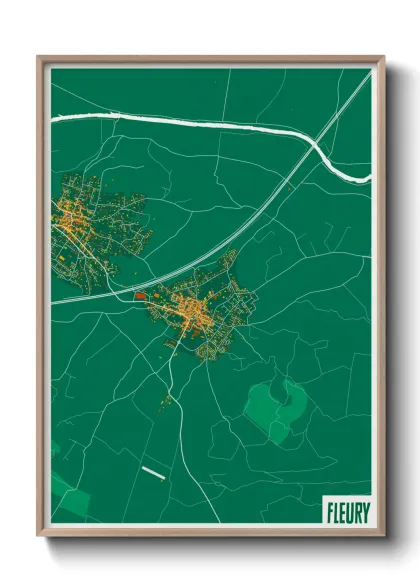 Une affiche de carte sur Fleury