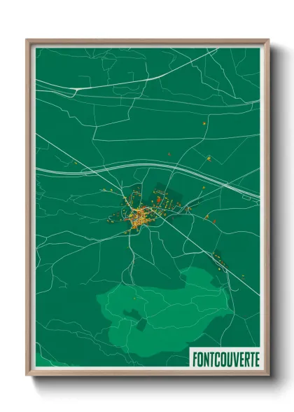 Une affiche de carte sur Fontcouverte