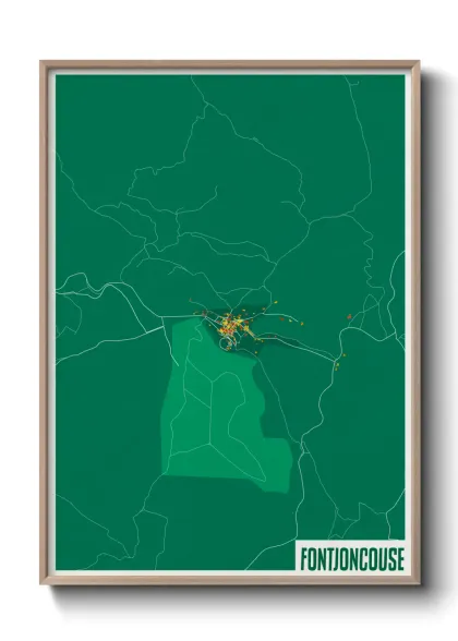 Une affiche de carte sur Fontjoncouse