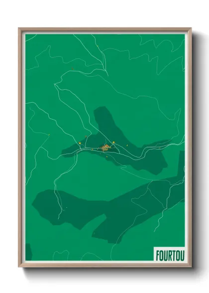 Une affiche de carte sur Fourtou