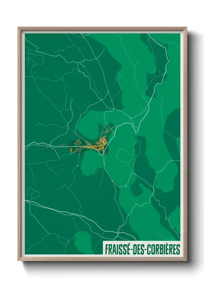 Une affiche de carte sur Fraissé-des-Corbières