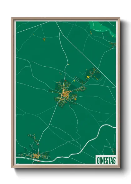 Une affiche de carte sur Ginestas