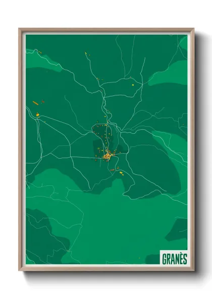 Une affiche de carte sur Granès