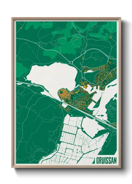 Une affiche de carte sur Gruissan