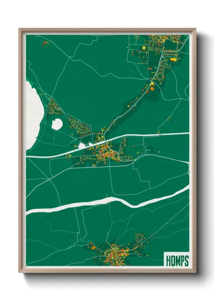 Une affiche de carte sur Homps