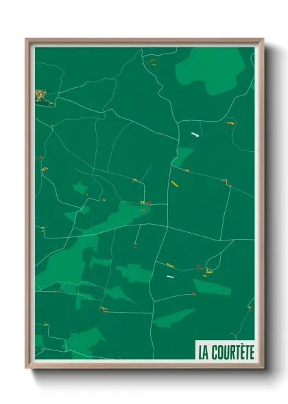 Une affiche de carte sur La Courtète