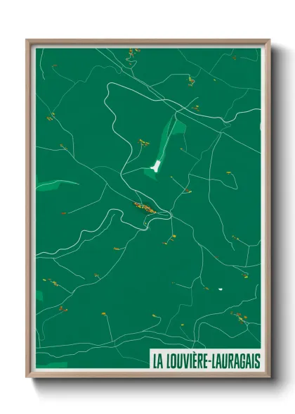 Une affiche de carte sur La Louvière-Lauragais