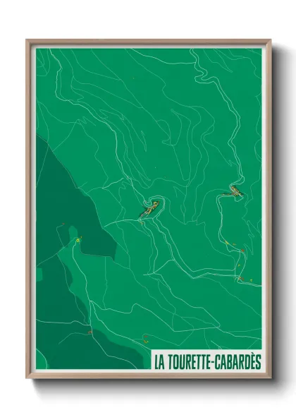 Une affiche de carte sur La Tourette-Cabardès