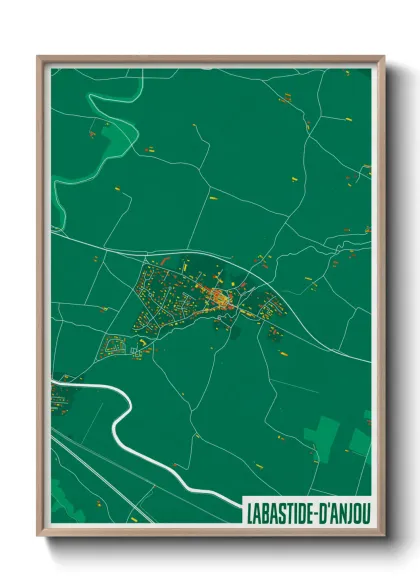 Une affiche de carte sur Labastide-d'Anjou