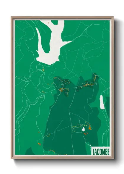 Une affiche de carte sur Lacombe