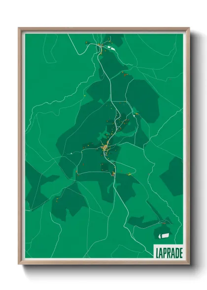 Une affiche de carte sur Laprade