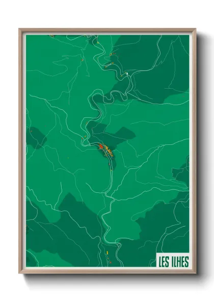 Une affiche de carte sur Les Ilhes