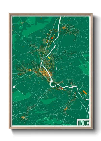 Une affiche de carte sur Limoux