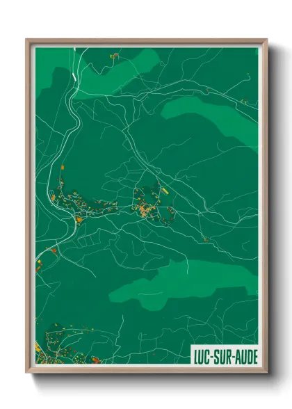 Une affiche de carte sur Luc-sur-Aude