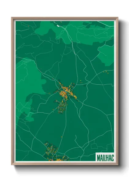 Une affiche de carte sur Mailhac