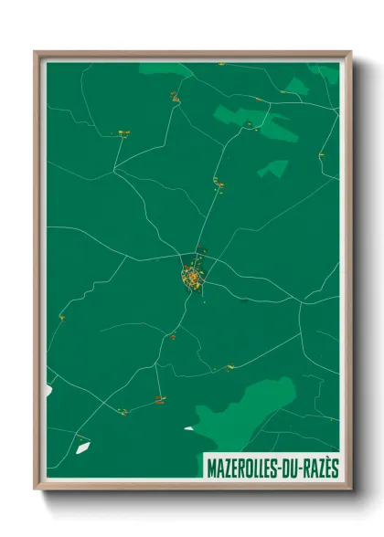 Une affiche de carte sur Mazerolles-du-Razès