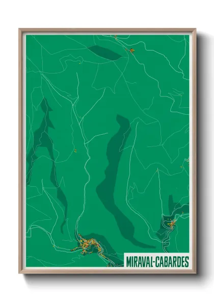Une affiche de carte sur Miraval-Cabardes