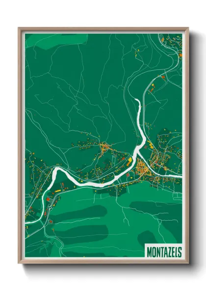 Une affiche de carte sur Montazels